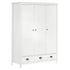 Maison Madeleine -  3Door Wardrobe Hill Range White 127x50x170 cm Solid Pine Wood